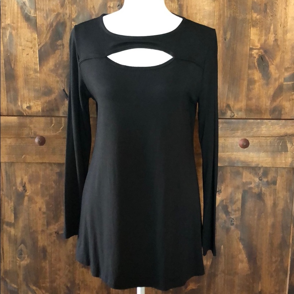 Soft Surroundings Knit Black Tunic Small NWOT